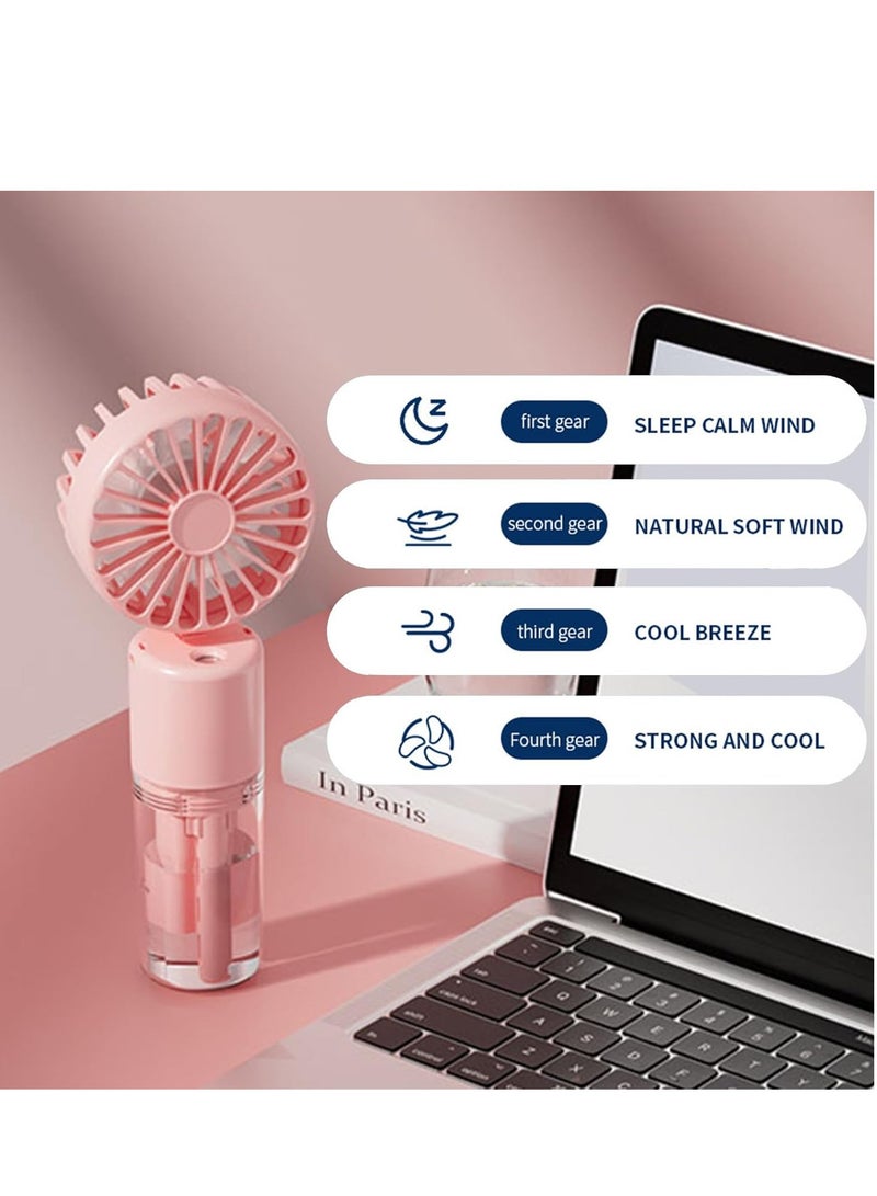 general Portable Handheld Misting Fan，Rechargeable Battery Operated Spray Water Mist Fan Foldable，4 Speeds，Small Personal Cooling Fans for Outdoor,Travel, Makeup, Home, Office, Camping - Image 4