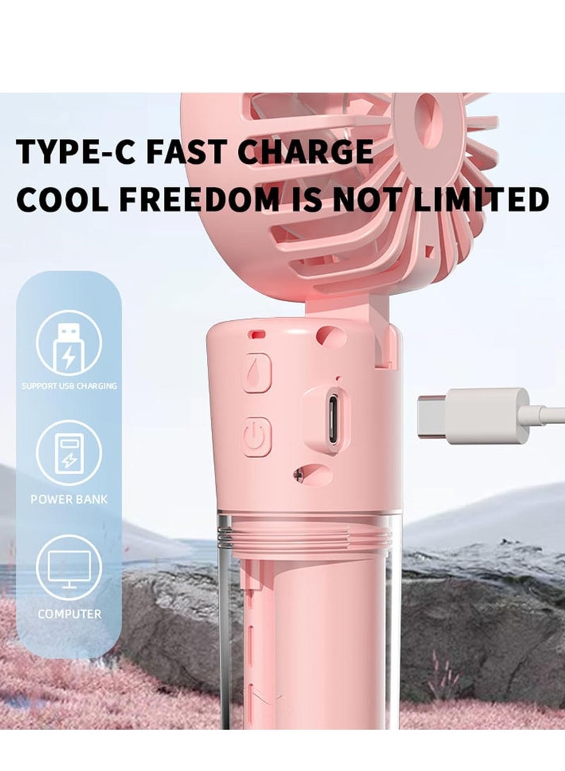 general Portable Handheld Misting Fan，Rechargeable Battery Operated Spray Water Mist Fan Foldable，4 Speeds，Small Personal Cooling Fans for Outdoor,Travel, Makeup, Home, Office, Camping - Image 5