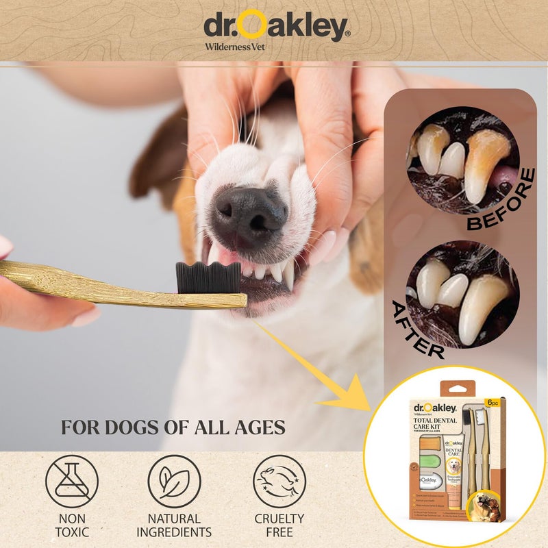 Dr. Oakley Vet-Grade Dog Toothpaste and Toothbrush Peanut Butter Flavor Enzymatic All Natural Total Dental Care Kit for Small Medium or Large Breeds and Cats - Image 4