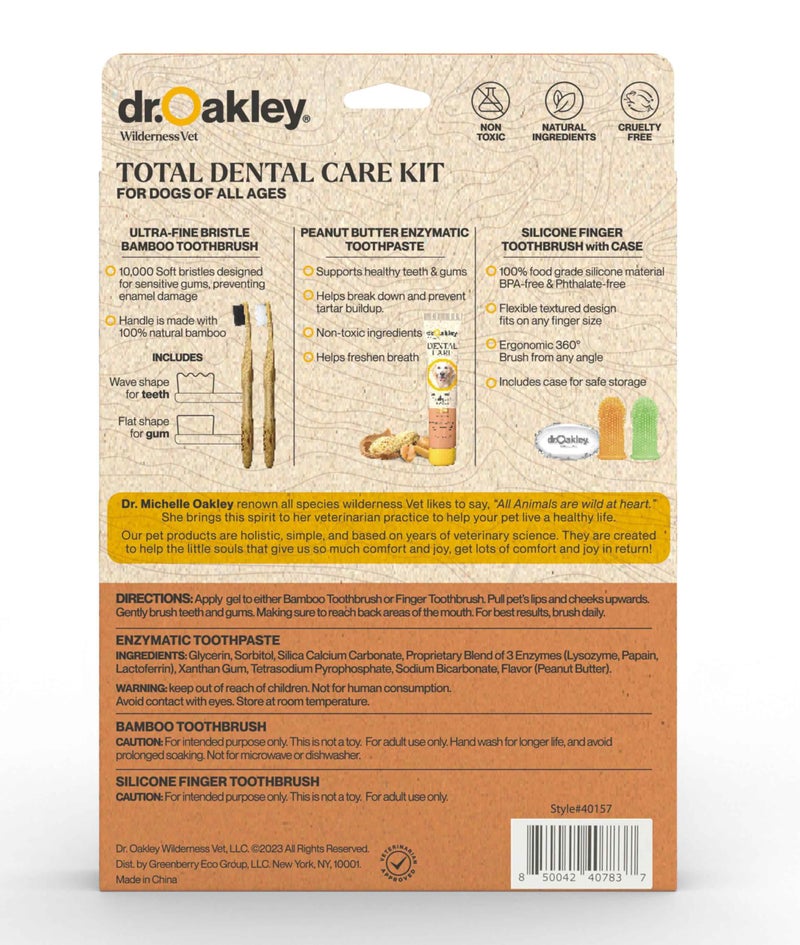 Dr. Oakley Vet-Grade Dog Toothpaste and Toothbrush Peanut Butter Flavor Enzymatic All Natural Total Dental Care Kit for Small Medium or Large Breeds and Cats - Image 3