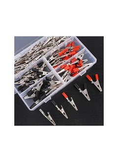 Glarks Glarks 100Pcs 3 Style 2.1''/53MM Metal Alligator Clips Crocodile Electrical Test Clamps Assortment Kit for Laboratory Testing, 50pcs with Red Black Plastic Hands and 50pcs no Cap  - Image 4
