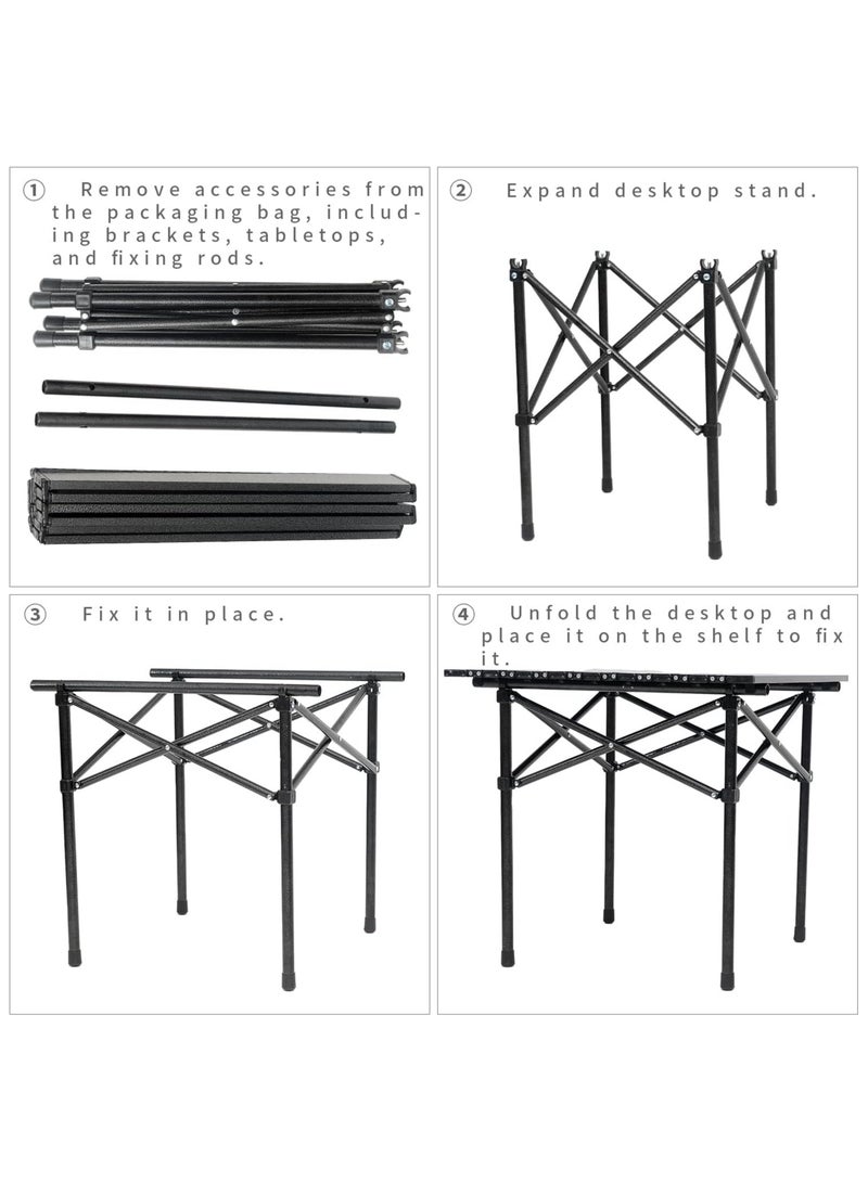 MOMENT Folding Portable Metal Camping Table| Portable Folding Table for Camping, Hiking, Fishing, Picnic | Light Weight Easy to Fold and Carry Black（53×51×50cm） - Image 5