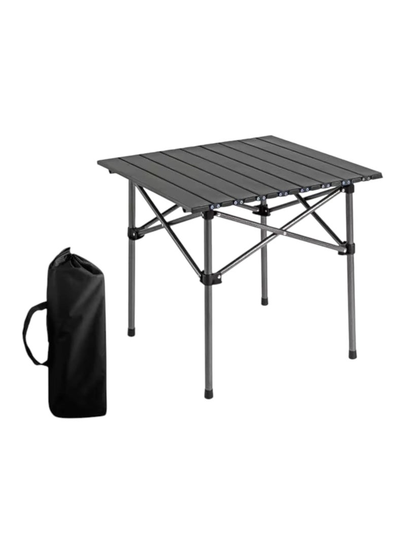 MOMENT Folding Portable Metal Camping Table| Portable Folding Table for Camping, Hiking, Fishing, Picnic | Light Weight Easy to Fold and Carry Black（53×51×50cm） - Image 1