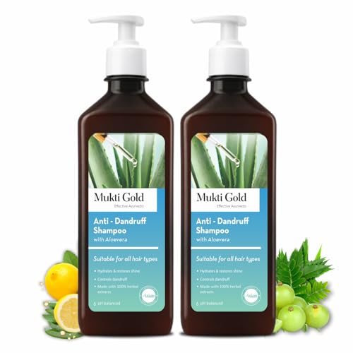 Muktigold Mukti Gold Anti-Dandruff Shampoo | With 14+ Ayurvedic Herbs | Helps Control Dandruff & Hair Fall | Reduces Scalp Irritation | For All Hair Types | 400ml (Pack of 2) - Image 1