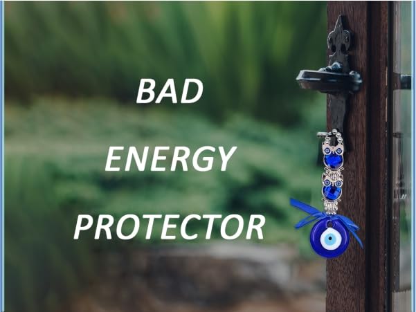PACKNBUY Turkish Evil Eye Owl Nazar Battu Hanging for Home Entrance Main Door Good Luck Protection Positive Energy Vastu Feng Shui Spiritual Wall Decor for Office Shop - Image 3