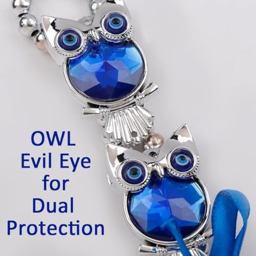 PACKNBUY Turkish Evil Eye Owl Nazar Battu Hanging for Home Entrance Main Door Good Luck Protection Positive Energy Vastu Feng Shui Spiritual Wall Decor for Office Shop - Image 4