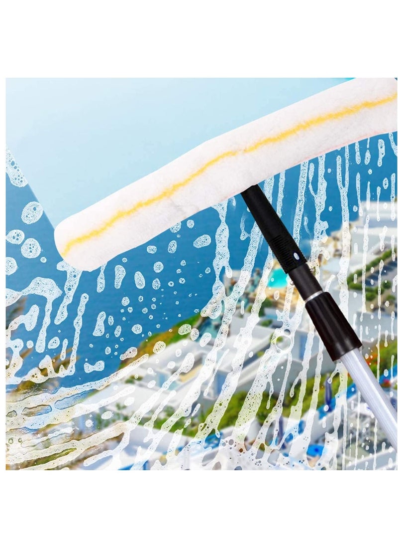 2Pcs Car Window Wiper, Bathroom Window Washer, Shower Window Squeegee and Microfiber Scrubber Shower Wiper, Scraper Cleaner, Multi-Purpose and Durable Window Washing Cleaning Tools Combo, - Image 1