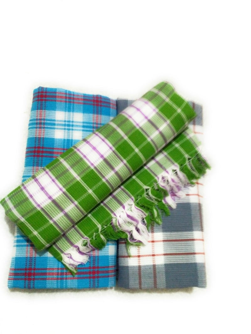 Cotton Colors Large Bath Towels ( 30 x 60 Inches, D-48) - Pack of 3 Pieces - Image 3
