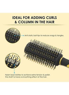 AGARO Breeze Round Hair Brush Black And Yellow  - Image 3