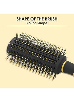 AGARO Breeze Round Hair Brush Black And Yellow  - Image 5