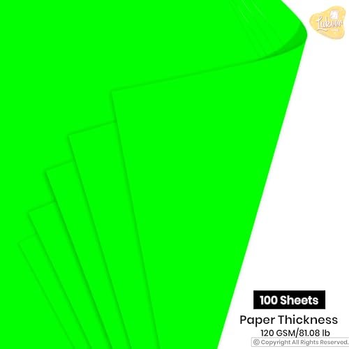 Lakeer A4 Bright Color Paper - Fluorescent Green Colour | 120 GSM-Premium Bright Colour Paper | Pack of 100 Sheets (29.7cm X 21cm) | Ideal for Art, Craft, Printing, etc - Image 3
