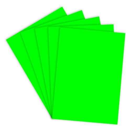 Lakeer A4 Bright Color Paper - Fluorescent Green Colour | 120 GSM-Premium Bright Colour Paper | Pack of 100 Sheets (29.7cm X 21cm) | Ideal for Art, Craft, Printing, etc - Image 1