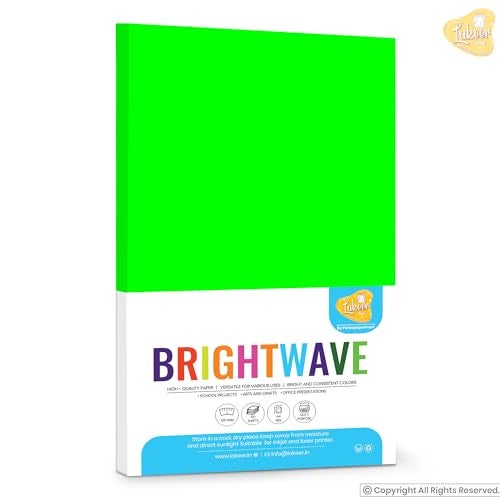 Lakeer A4 Bright Color Paper - Fluorescent Green Colour | 120 GSM-Premium Bright Colour Paper | Pack of 100 Sheets (29.7cm X 21cm) | Ideal for Art, Craft, Printing, etc - Image 2