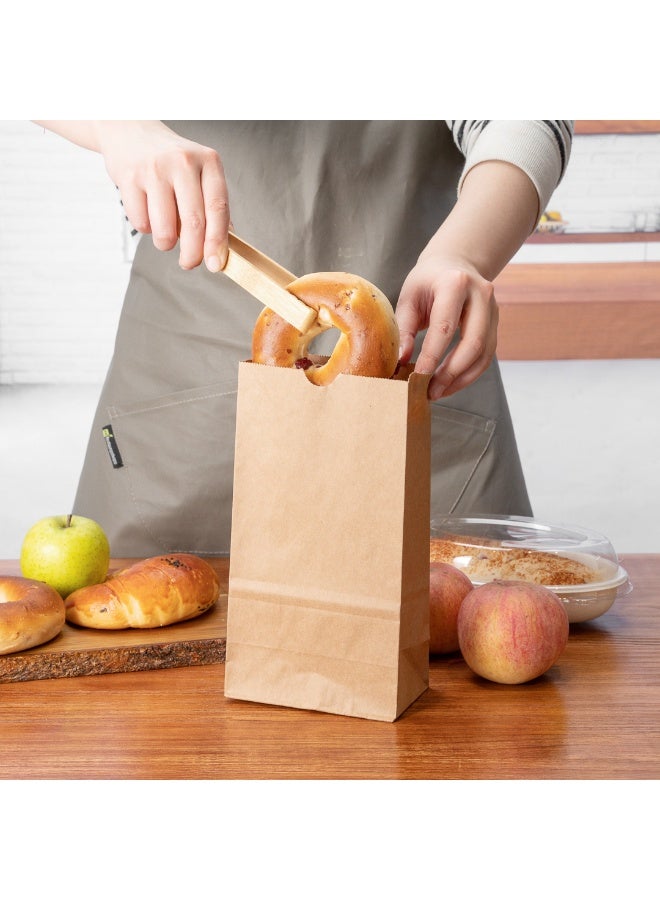 Restaurantware Bag Tek 4 LB Disposable Lunch Bags, 100 Sturdy Take Out Bags - Flat Bottom, Great For Restaurants, Cafes, And Bakeries, Brown Kraft Popcorn Bags,  - Image 3