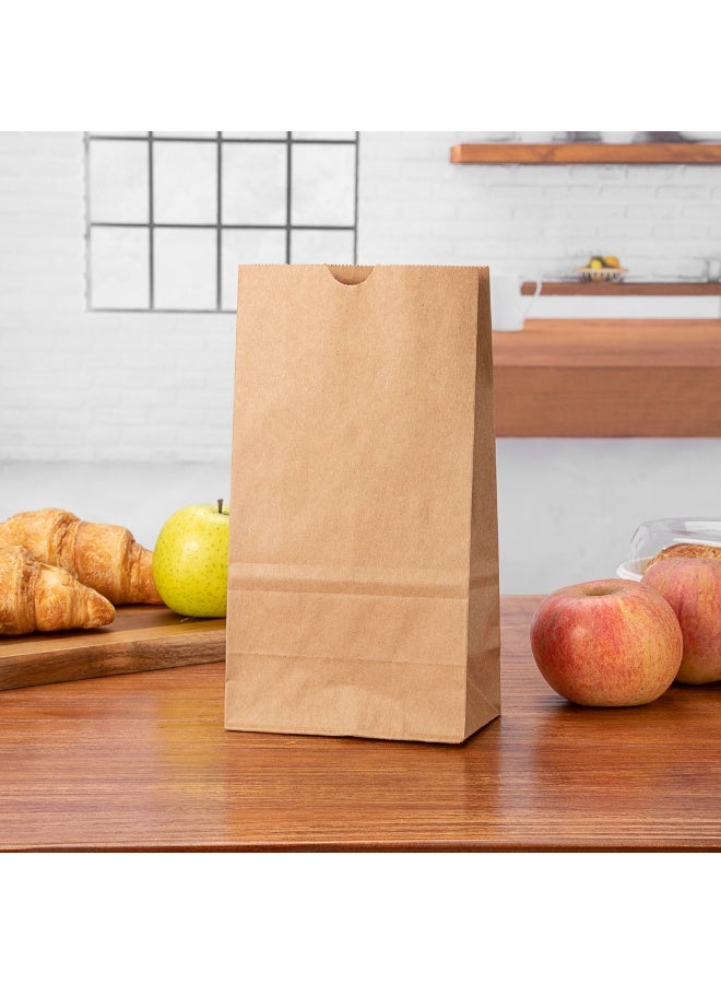 Restaurantware Bag Tek 4 LB Disposable Lunch Bags, 100 Sturdy Take Out Bags - Flat Bottom, Great For Restaurants, Cafes, And Bakeries, Brown Kraft Popcorn Bags,  - Image 2