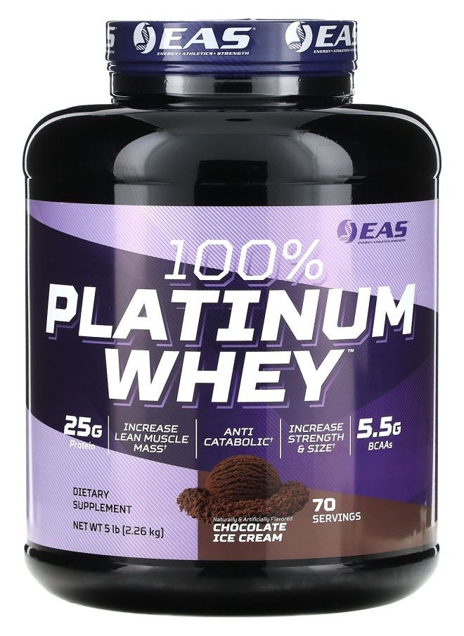 EAS - 100% Platinum Whey Chocolate Ice Cream  5 lb (2.26 kg) - Image 1