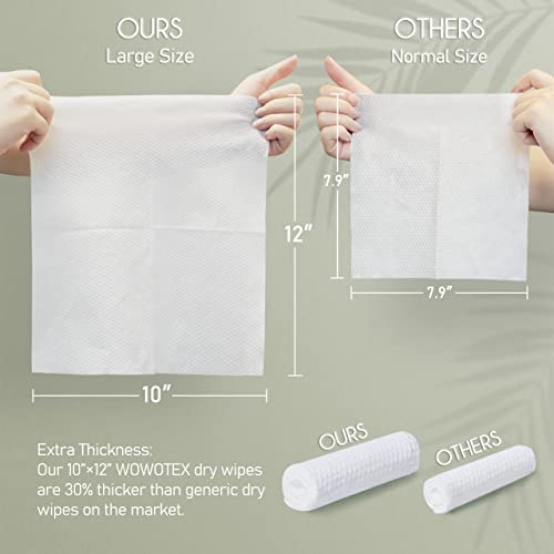 WOWOTEX Christmas Style WOWOTEX Disposable Face Towel Biodegradable Large Dry Face Wipes 120 Count/2 Box Extra Thick Soft Clean Facial Towels for Sensitive Skin, Facial Cleansing, Nursing, 10"×12" - Image 3