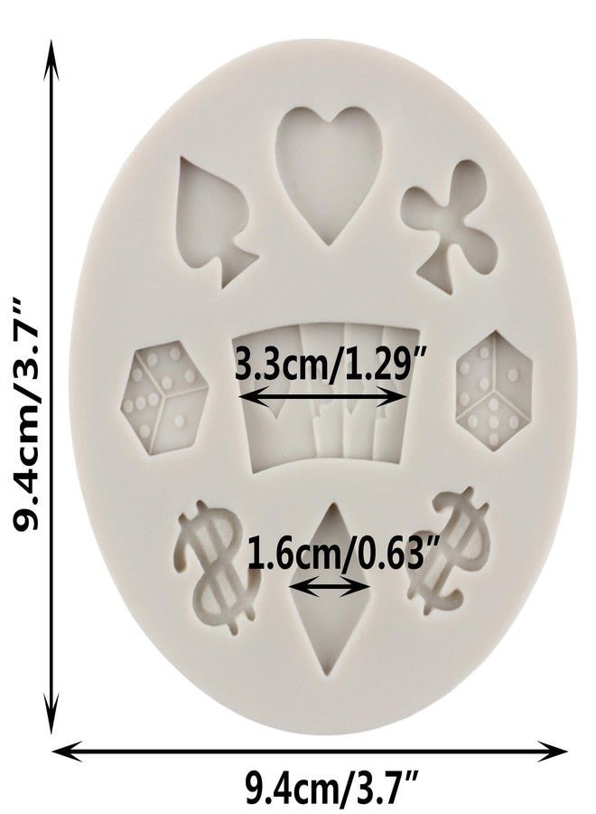 MINFEIDMS Poker Silicone Molds Playing Cards Hearts Diamonds Spades Clubs Fondant Chocolate Mold for Casino Themed Cake Decorating Cupcake Topper Candy Gum Paste Polymer Clay - Image 2