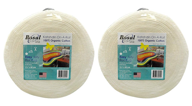 Bosal Bosal Katahdin OnARoll Organic Cotton Batting 214 inches by 50 Yards 2 Pack