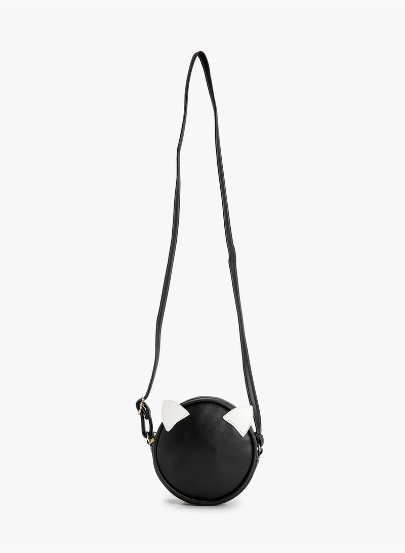 KOTON Mini Crossbody Bag Ear Applique Detail Zipper