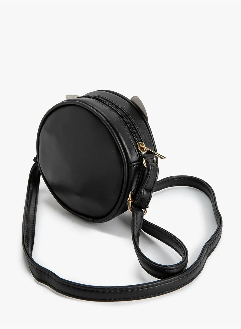 KOTON Mini Crossbody Bag Ear Applique Detail Zipper