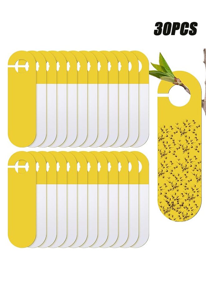 30 Pack Yellow Sticky Hanging Traps, Dual Sided Fungus Gnat Traps for House Indoor Plants Gnat Killer Whiteflies Aphids Leaf Miners Fruit Flying Insect Catcher Glue Traps - Image 1