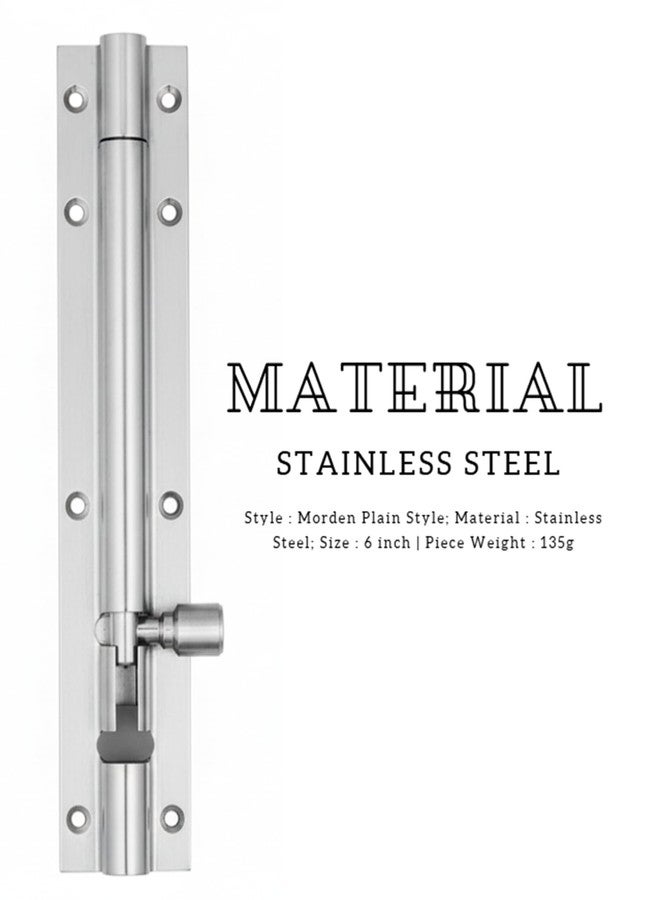 JAGGER JAG400 Stainless Steel Door Tower Bolt | Heavy Duty Tower Bolt for Doors and Window | Strong & Durable Door Latch | Rust Resistant Finish (Silver [ Pack of 2 ], 6" INCH) - Image 2