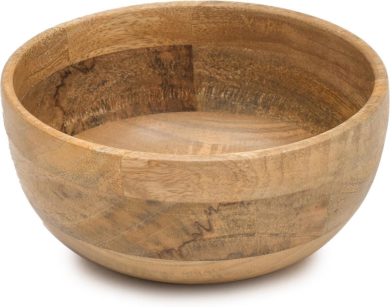 OGGN Natural Mango Wood Mixing & Serving Bowl, Handmade Wooden Salad Bowls, Antique Soup Serve Ware, Elegant Multipurpose Bowl for Salads, Soups, Snacks - Medium (6 Inch) - Image 5
