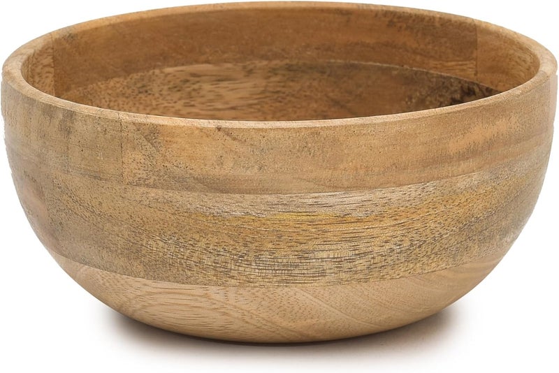 OGGN Natural Mango Wood Mixing & Serving Bowl, Handmade Wooden Salad Bowls, Antique Soup Serve Ware, Elegant Multipurpose Bowl for Salads, Soups, Snacks - Medium (6 Inch) - Image 4