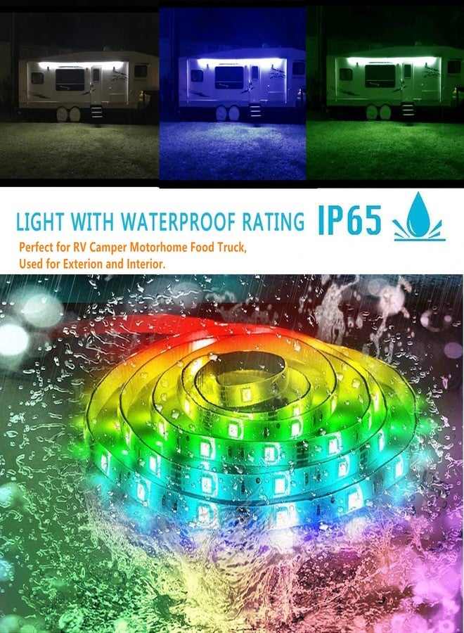 Vbakor RV Awning Lights Kit, 20FT RGB Dimmable Waterproof 12V Camper Awning Strip Lights with APP/Remote Control, Sound Music Sync, RV Exterior Lighting for Party Motorhome Travel Trailer - Image 4