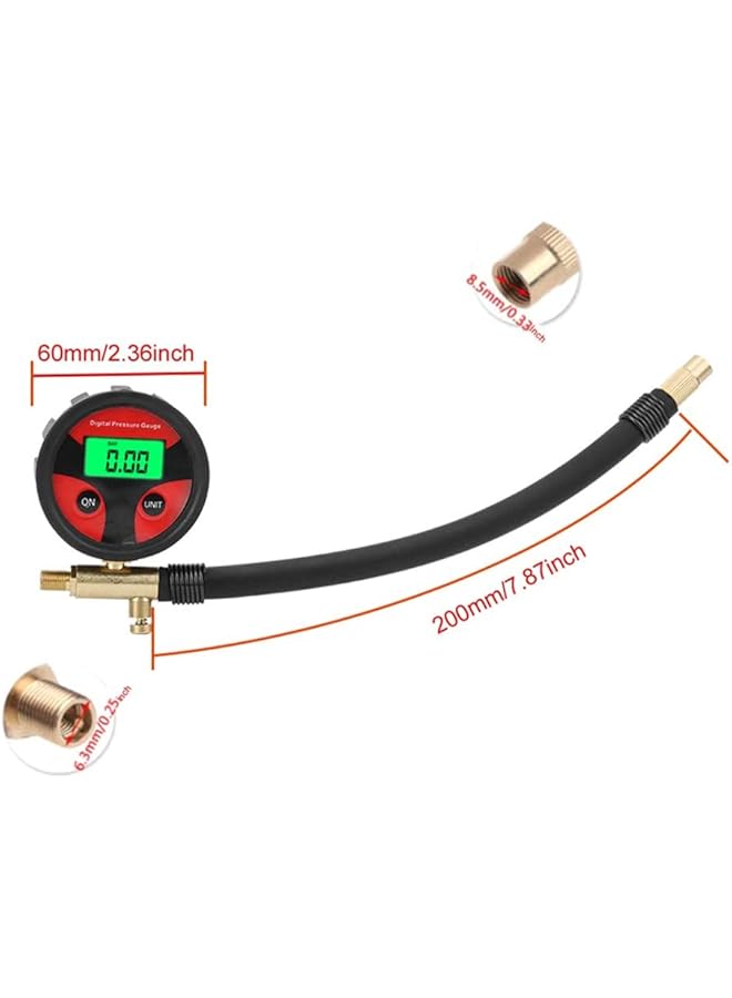 SYOSI Digital Tire Pressure Gauge, Car Multi-Function Lcd Digital Tire Tire Air Pressure Inflator Gauge Meter Tester, Digital Tire Air Pressure Gauge Lcd Manometer For Car Truck Motorcycle - Image 4