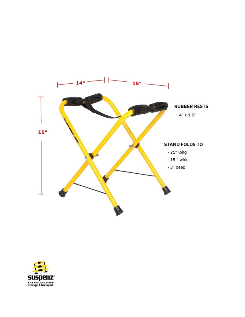 Suspenz Folding Kayak Stand, Small Portable Racks for Kayaks, Canoes & SUPs - 150 lb Capacity - 22-1818 - Image 4