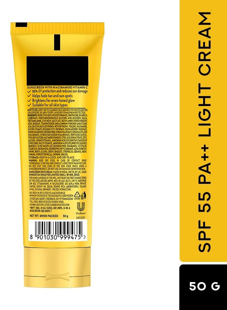 POND's Serum Boost Sunscreen For All Skin Types Prevent And Fade Dark Patches With The Power Of Spf 55 And Niacinamide-C Serum 50G, Pack Of 1 - Image 2