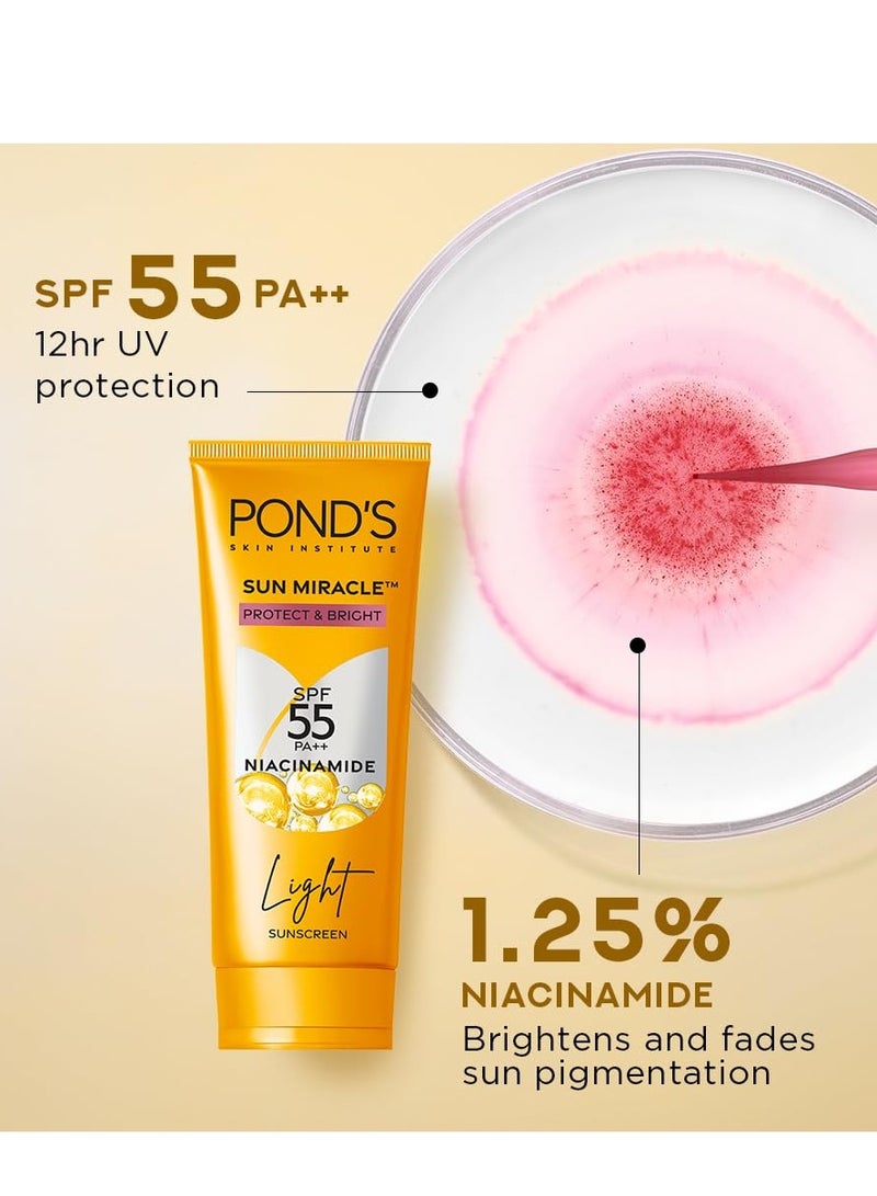 POND's Serum Boost Sunscreen For All Skin Types Prevent And Fade Dark Patches With The Power Of Spf 55 And Niacinamide-C Serum 50G, Pack Of 1 - Image 4