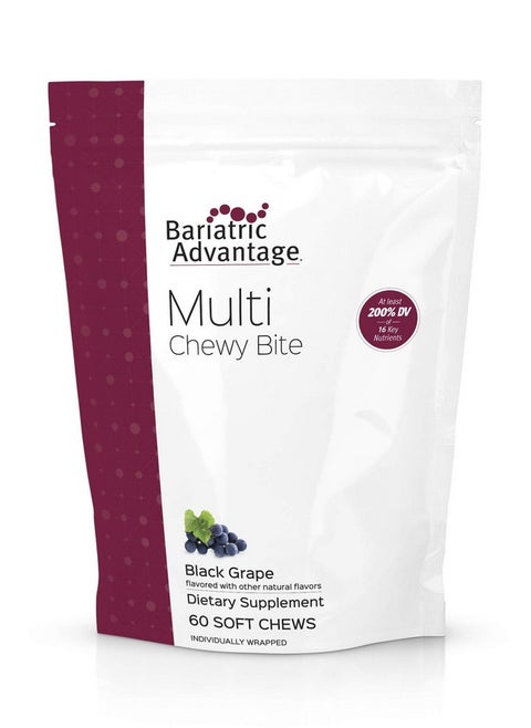 Multi Chewy Bite Soft Chew Multivitamin For Bariatric Surgery Patients Including Gastric Bypass And Bariatric Sleeve Black Grape Flavor 60 Count