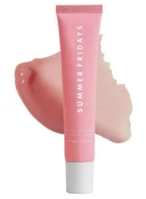 Summer Fridays Lip Butter Balm - Conditioning Lip Mask and Lip Balm for Instant Moisture, Shine and Hydration - Sheer-Tinted, Soothing Lip Care - Pink Sugar (.5 Oz)