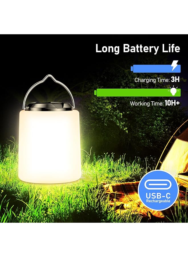 Excefore Camping Lantern Rechargeable 2000mAh 3000K Warm Light 3 Light Modes 10+ Hrs Runtime Waterproof Tent Light for Camping Emergency Power Cuts - Image 2