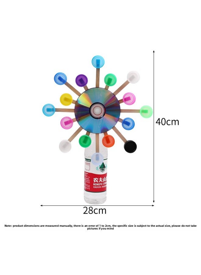 Bottle Cap Ferris Wheel Diy Small Production Small Invention Solar Battery Ferris Wheel Children Handmade Material Package-Specifications:Battery Bottle Cap CD Ferris Wheel Material Package  - Image 3