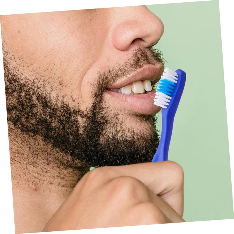 SECFOU 20pcs Security Toothbrush Short Handle Thumbprint Denture Brush Bulk Pack Soft Bristles for Correctional Facilities Travel - Image 2