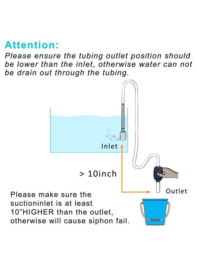 Newpol 5.7FT Aquarium Siphon Vacuum Cleaner for Fish Tank Cleaning Gravel & Sand & Change The Water - Image 4