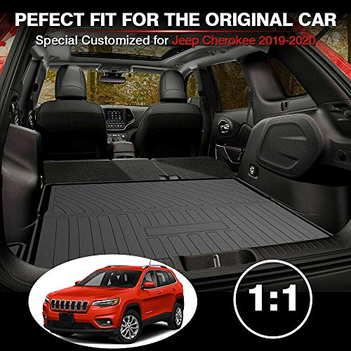 Aiqiying Cherokee Cargo Liners - All-Weather Protection Rear Cargo Trunk Tray Floor Mats Compatible with 2019 2020 2021 2022 2023 Jeep Cherokee, 3D Modeling Waterproof Durable TPO Accessories Custom-Fit - Image 2