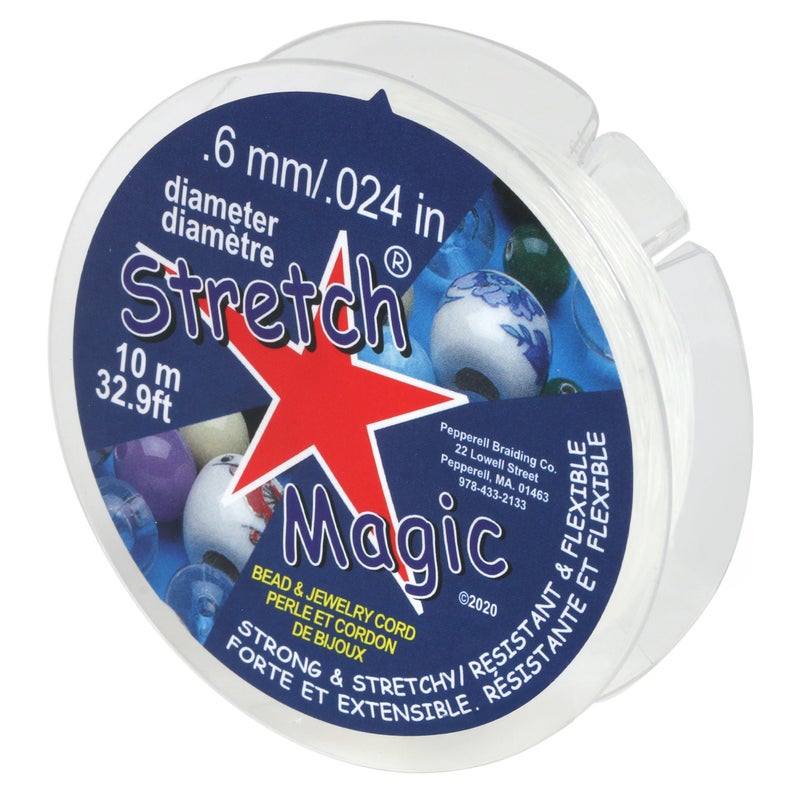 Stretch Magic Elastic Beading Cord Clear Color 06mm in Diameter 10Meter 32 ft Easy to Knot Strong Stretchy String for Making Beaded Jewelry