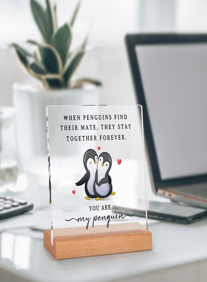 SteadStyle Gifts for Him Her Boyfriend Girlfriend, Romantic Acrylic Plaque Penguin Present, Wedding Anniversary Birthday Gifts for Women Men, I Love You Gift for Couples Wife Husband - Image 5