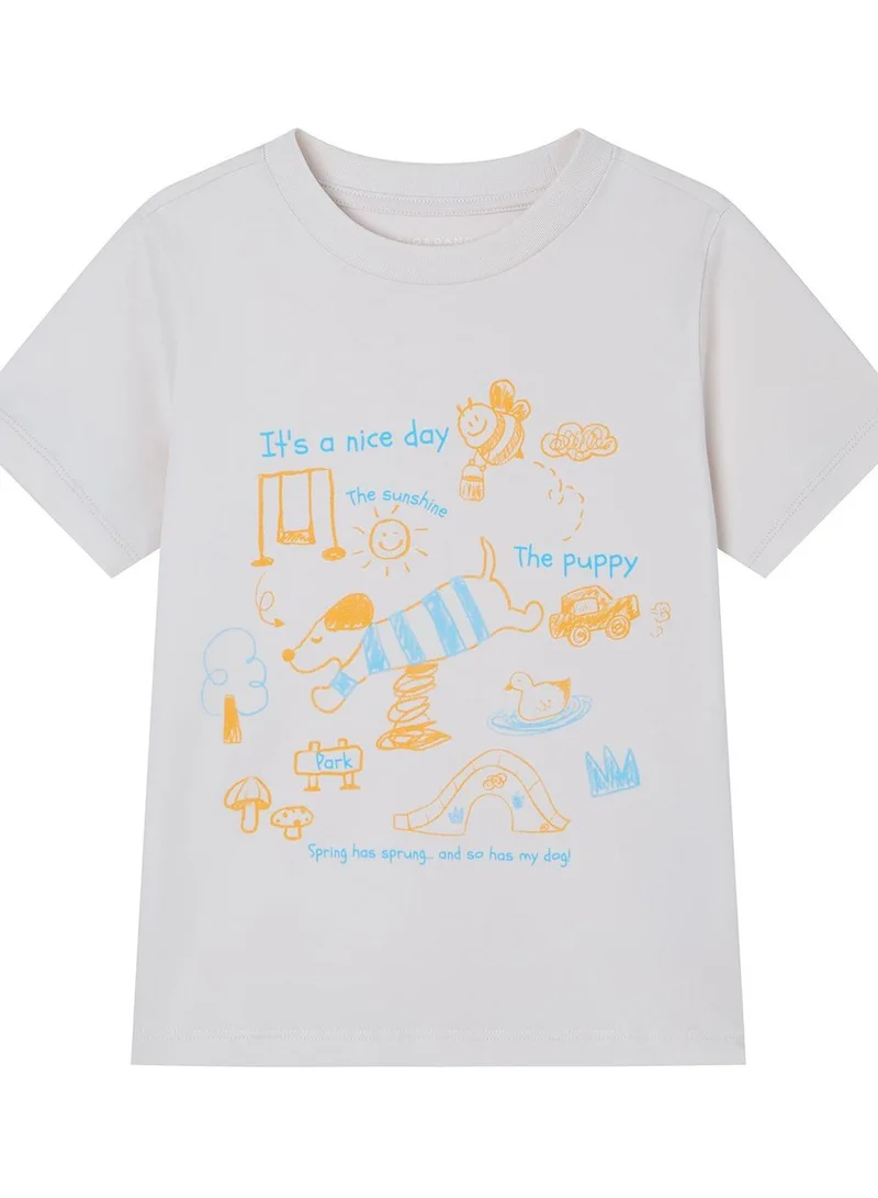 Giordano  Kids Regular Cotton Graphic Print Regular Fit Tee  | Best Price UAE