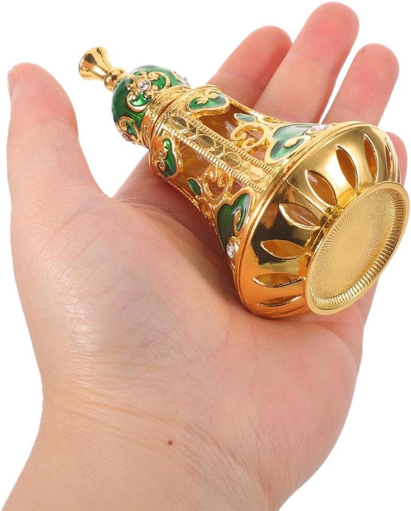 زجاجة عطر نمط الشرق الأوسط الكلاسيكي من NUOBESTY، سعة 125 مل، زجاج أخضر، قابلة لإعادة التعبئة، للعطور الأساسية، للسفر وديكور المنزل - Image 4