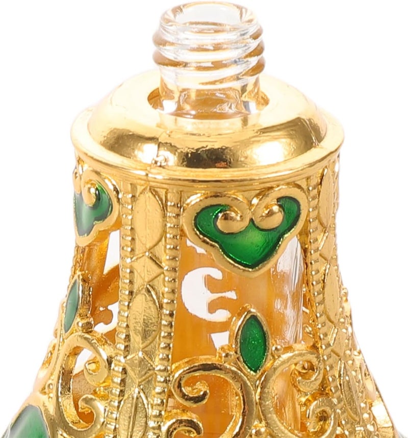 زجاجة عطر نمط الشرق الأوسط الكلاسيكي من NUOBESTY، سعة 125 مل، زجاج أخضر، قابلة لإعادة التعبئة، للعطور الأساسية، للسفر وديكور المنزل - Image 3