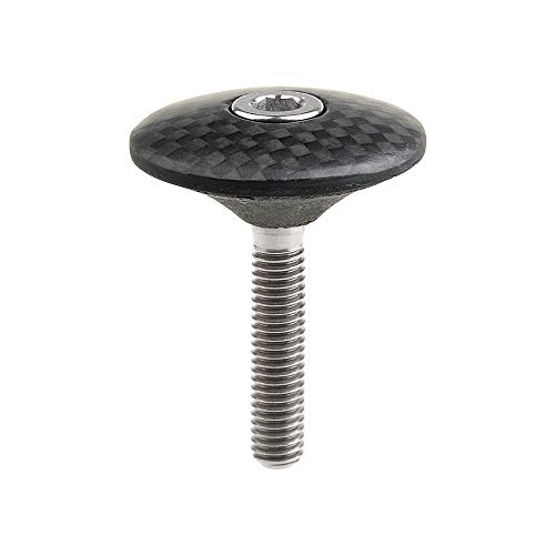 Wanyifa 1 1/8" 3K Carbon Fiber Cycling Headset Stem Top Cap with M6x35mm Titanium Bolt (Matte with Titanium) - Image 5