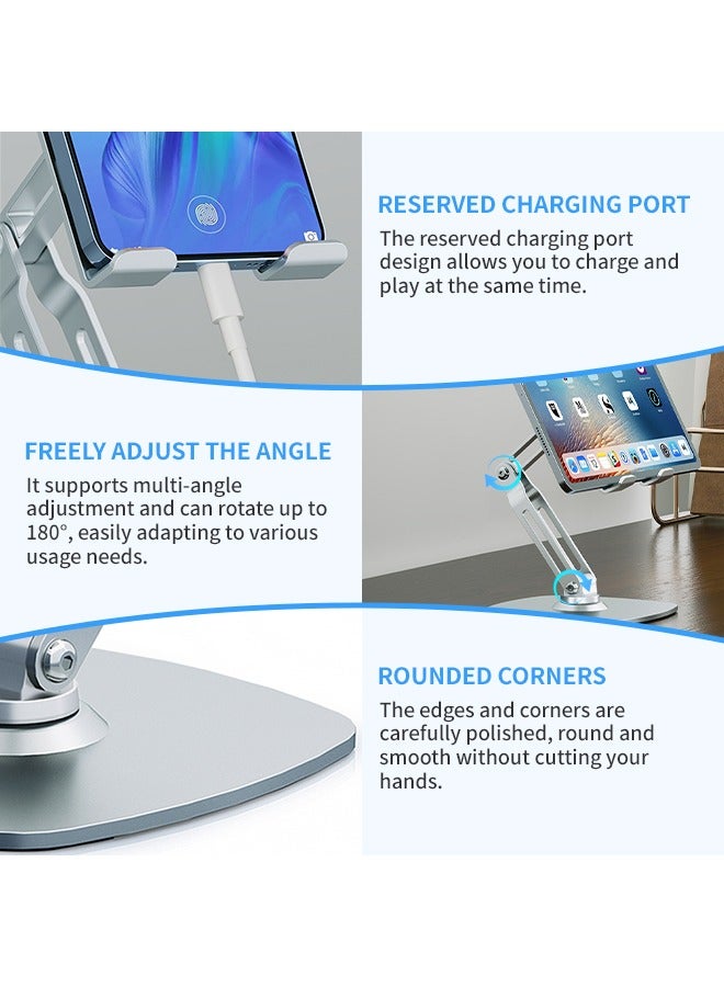 360°Rotating Phone Holder Aluminum Alloy Tablet Stand Desktop Mobile Mount Foldable Stable Not Shaking Dissipation For Samsung iphone 12 13 14pro/Tablet  - Image 3