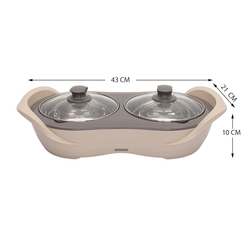 JAYPEE PLUS مجموعة جايفي بلس من الأواني الكهربائية المصنوعة من الفولاذ المقاوم للصدأ - 2 قطعة - 1150 مل - بيج - Image 3