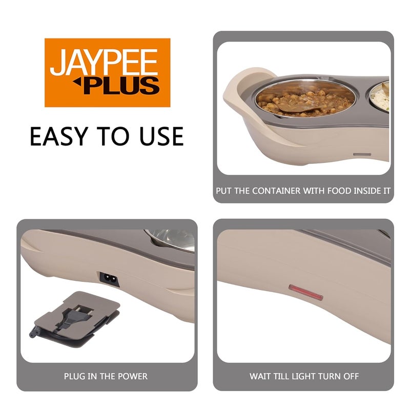 JAYPEE PLUS مجموعة جايفي بلس من الأواني الكهربائية المصنوعة من الفولاذ المقاوم للصدأ - 2 قطعة - 1150 مل - بيج - Image 4